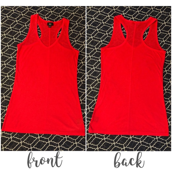 Mossimo Red Ribbed Tank M - Picture 6 of 6